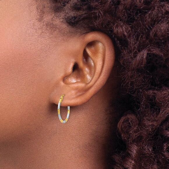 1.5mm, 14k Yellow Gold Round Hoop Earrings, 17mm (5/8 Inch)